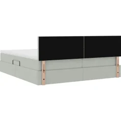 vidaXL Cama con almacenamiento con colchón 90 x 200 cm Gris claro
