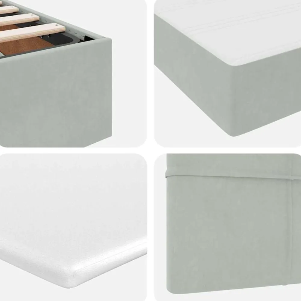 vidaXL Cama con almacenamiento con colchón 90 x 200 cm Gris claro