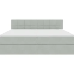 vidaXL Cama con almacenamiento con colchón 90 x 200 cm Gris claro