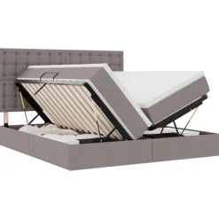 vidaXL Cama con almacenamiento 180 x 200 cm Cuero sintético Taupé Online
