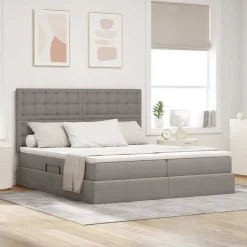vidaXL Cama con almacenamiento 180 x 200 cm Cuero sintético Taupé Online