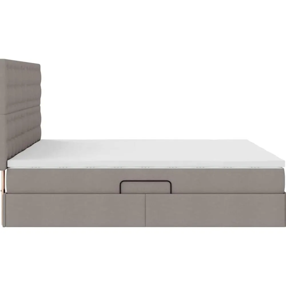 vidaXL Cama con almacenamiento 180 x 200 cm Cuero sintético Taupé Online