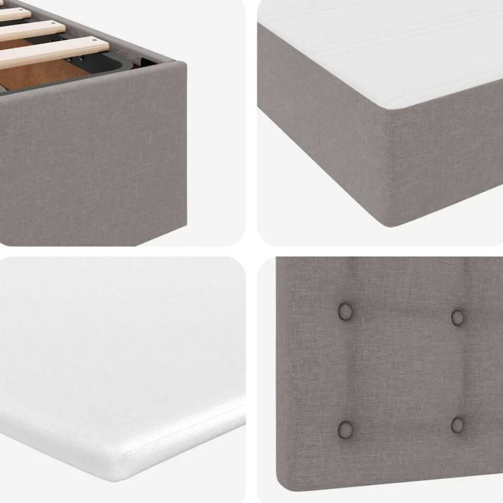 vidaXL Cama con almacenamiento 180 x 200 cm Cuero sintético Taupé Online