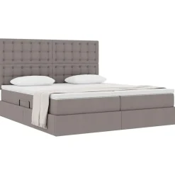 vidaXL Cama con almacenamiento 180 x 200 cm Cuero sintético Taupé Online
