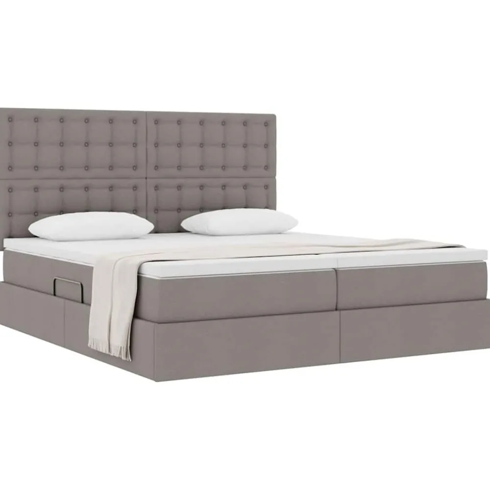 vidaXL Cama con almacenamiento 180 x 200 cm Cuero sintético Taupé Online