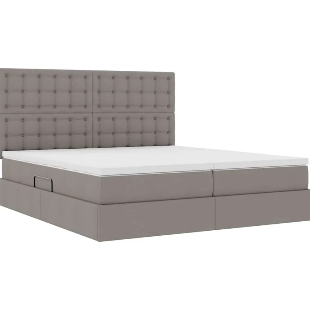 vidaXL Cama con almacenamiento 180 x 200 cm Cuero sintético Taupé Online
