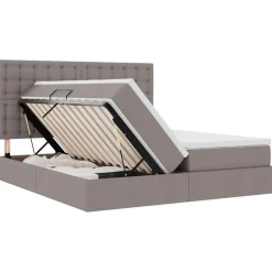 vidaXL Cama con almacenamiento 180 x 200 cm Cuero sintético Taupé Online