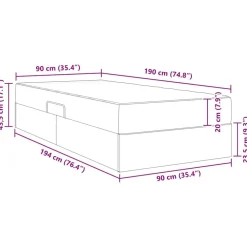 vidaXL Cama con almacenamiento y colchón con colchón 2 pcs Cuero Negro Outlet