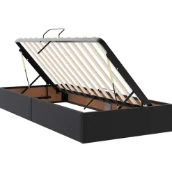 vidaXL Cama con almacenamiento y colchón con colchón 2 pcs Cuero Negro Outlet
