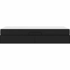 vidaXL Cama con almacenamiento y colchón con colchón 2 pcs Cuero Negro Outlet