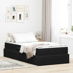 vidaXL Camas Y Accesorios-Cama con almacenamiento y colchón 90 x 190 cm Terciopelo