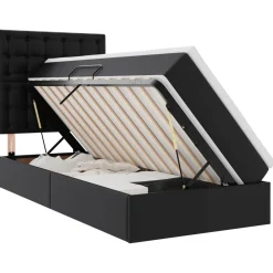 vidaXL Camas Y Accesorios-Cama con almacenamiento y LED 90 x 190 cm Cuero sintético