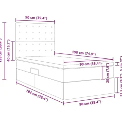vidaXL Camas Y Accesorios-Cama con almacenamiento y LED 90 x 190 cm Cuero sintético