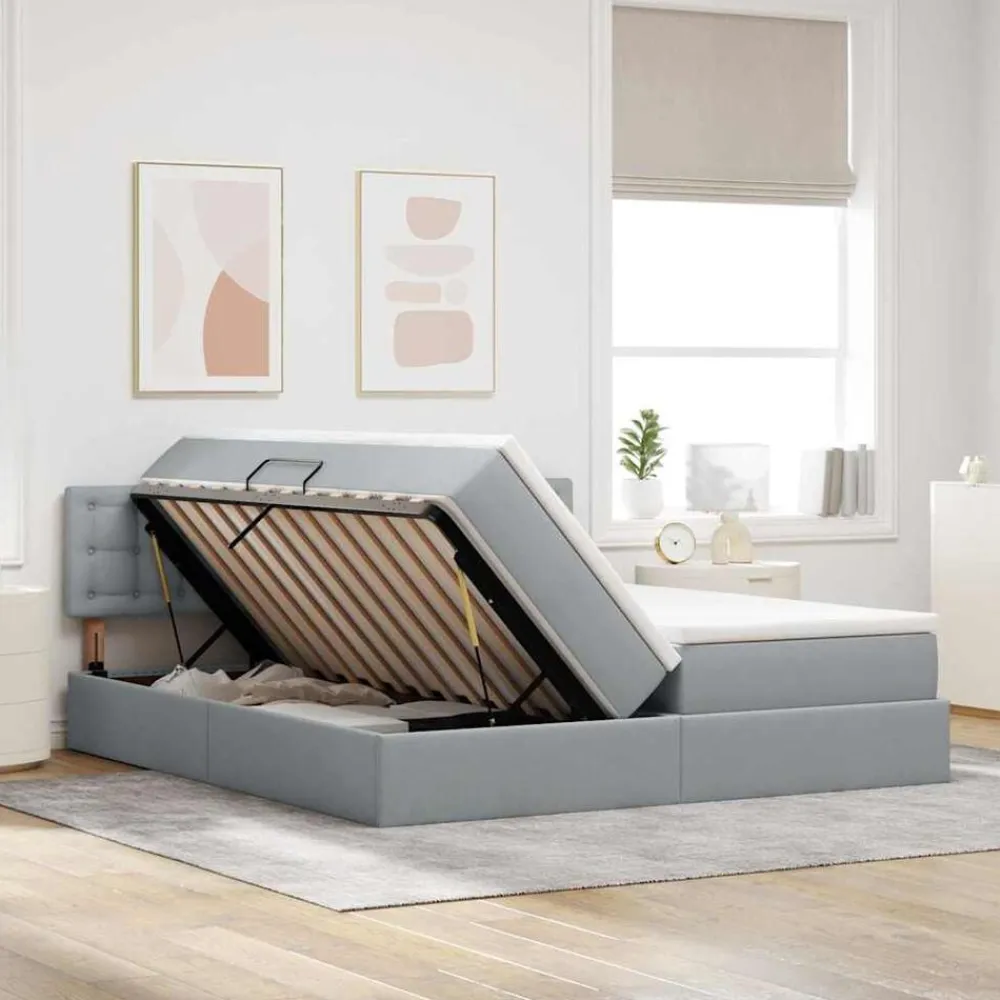 vidaXL Camas Y Accesorios-Cama con almacenamiento 180 x 200 cm Cuero sintético