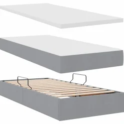 vidaXL Camas Y Accesorios-Cama con almacenamiento 180 x 200 cm Cuero sintético