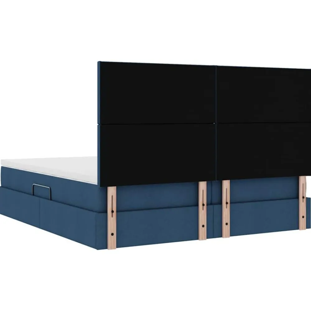 vidaXL Cama con almacenamiento 180 x 200 cm Cuero sintético Azul Sale