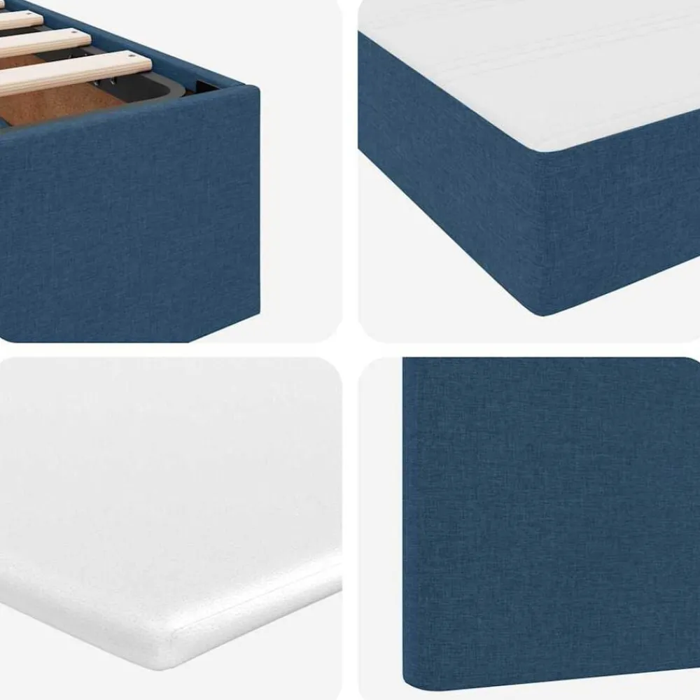 vidaXL Cama con almacenamiento 180 x 200 cm Cuero sintético Azul Sale
