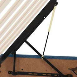 vidaXL Cama con almacenamiento 180 x 200 cm Cuero sintético Azul Sale