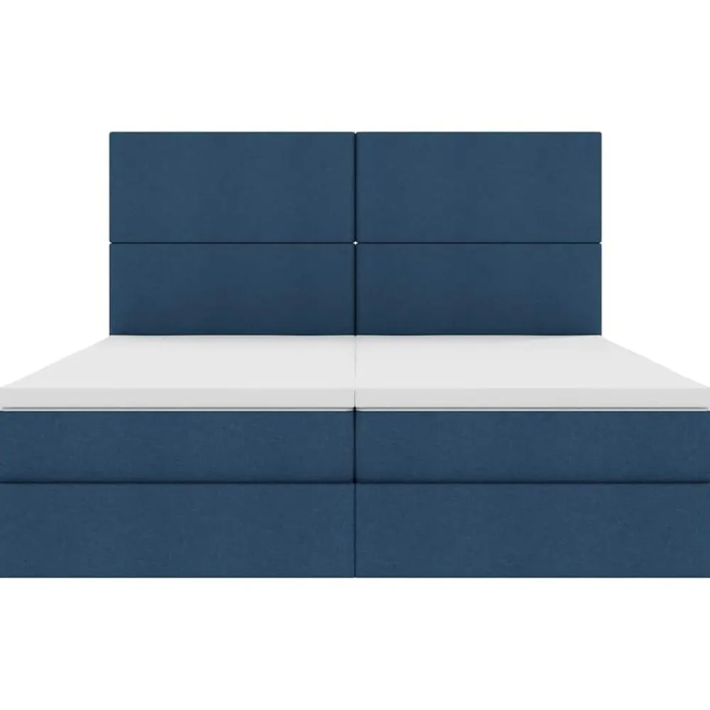 vidaXL Cama con almacenamiento 180 x 200 cm Cuero sintético Azul Sale