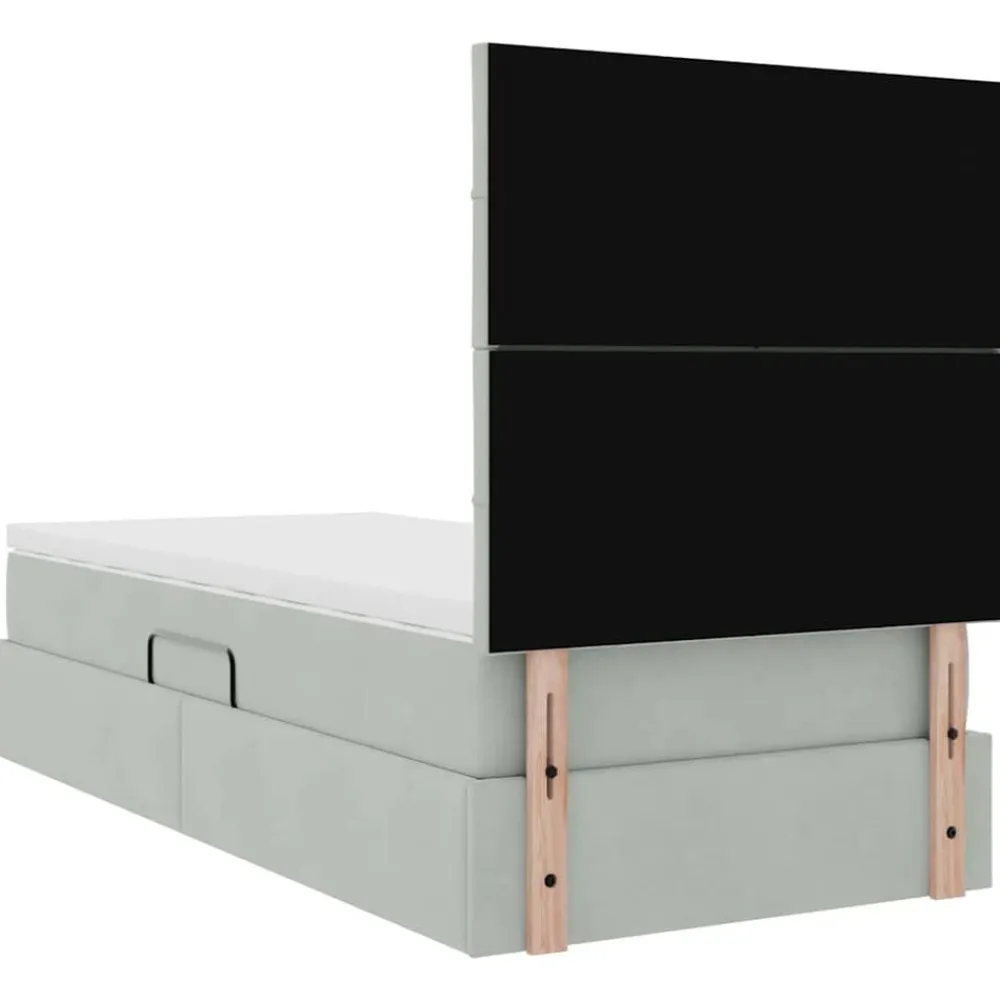 vidaXL Camas Y Accesorios-Cama con almacenamiento y LED 90 x 190 cm Terciopelo