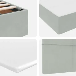 vidaXL Camas Y Accesorios-Cama con almacenamiento y LED 90 x 190 cm Terciopelo