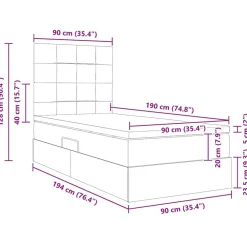 vidaXL Camas Y Accesorios-Cama con almacenamiento y LED 90 x 190 cm Terciopelo