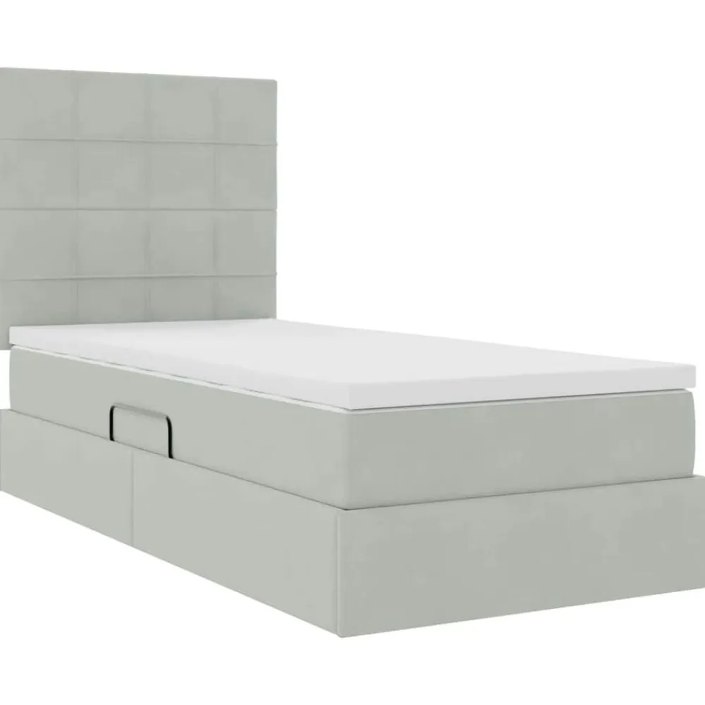 vidaXL Camas Y Accesorios-Cama con almacenamiento y LED 90 x 190 cm Terciopelo