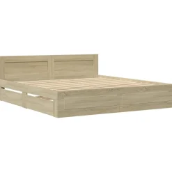 vidaXL Camas Y Accesorios-Cama con cabecero madera de ingeniería 200x200 cm