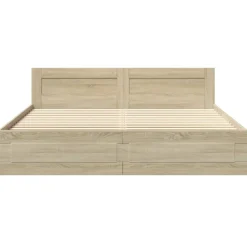 vidaXL Camas Y Accesorios-Cama con cabecero madera de ingeniería 200x200 cm
