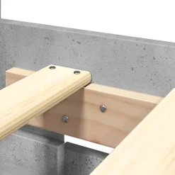 vidaXL Camas Y Accesorios-Cama con cabecero madera ingeniería gris hormigón 200x200 cm