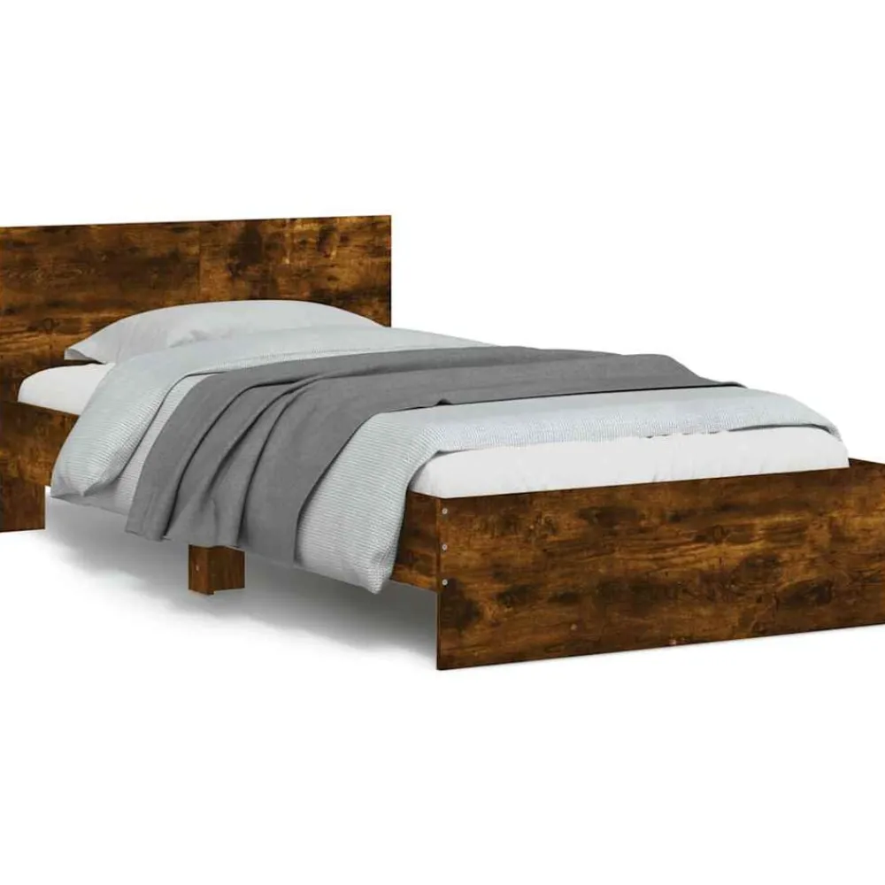 vidaXL Camas Y Accesorios-Cama con cabecero madera de ingeniería 100x200 cm