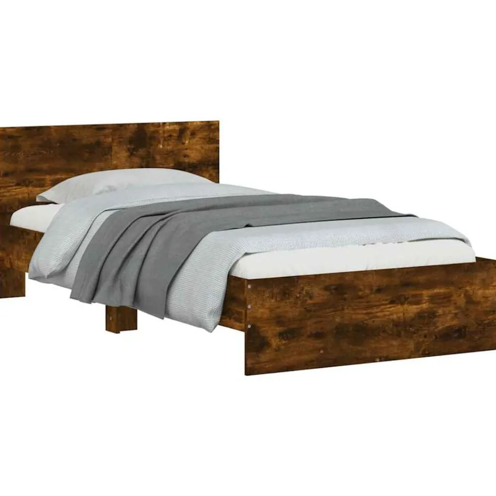 vidaXL Camas Y Accesorios-Cama con cabecero madera de ingeniería 100x200 cm