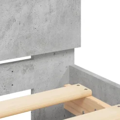 vidaXL Camas Y Accesorios-Cama con cabecero madera de ingeniería gris hormigón 100x200 cm