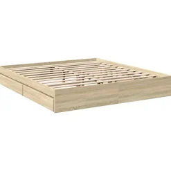 vidaXL Camas Y Accesorios-Cama con cajones madera ingeniería 180x200 cm