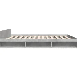 vidaXL Cama con cajones madera ingeniería gris hormigón 200x200 cm Gris hormig&oacute;n Sale