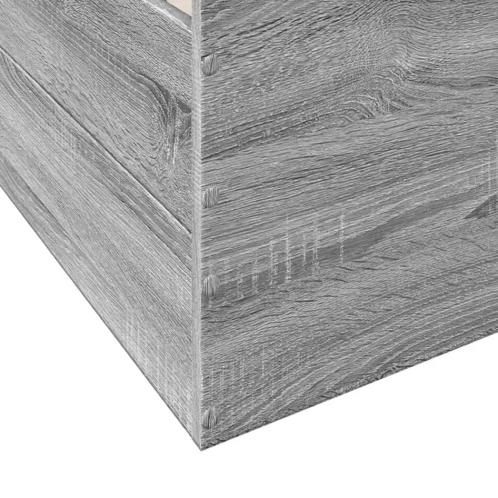 vidaXL Cama con cajones madera ingeniería 200x200 cm Gris sonoma New