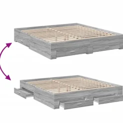 vidaXL Camas Y Accesorios-Cama con cajones madera ingeniería 200x200 cm