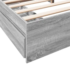 vidaXL Cama con cajones madera ingeniería 200x200 cm Gris sonoma