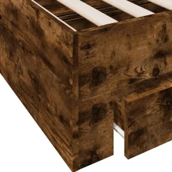 vidaXL Cama con cajones madera de ingeniería 200x200 cm Roble ahumado Sale