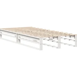 vidaXL Cama con estantería sin colchón madera maciza blanca 75x190 cm Blanco Best