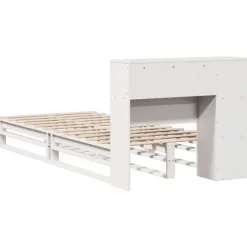 vidaXL Cama con estantería sin colchón madera maciza blanca 75x190 cm Blanco Best