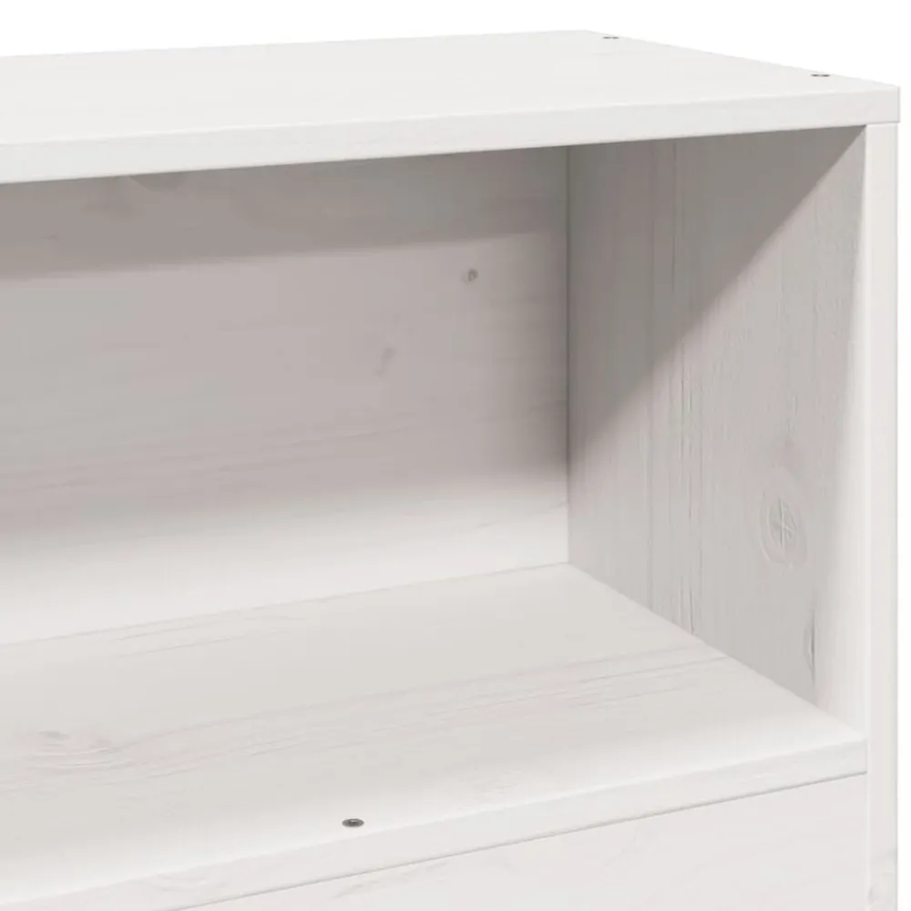 vidaXL Cama con estantería sin colchón madera maciza blanca 75x190 cm Blanco Best