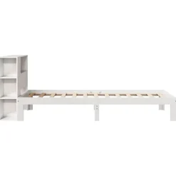 vidaXL Cama con estantería sin colchón madera maciza blanca 75x190 cm Blanco Hot