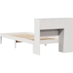 vidaXL Cama con estantería sin colchón madera maciza blanca 75x190 cm Blanco Hot