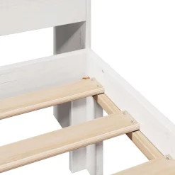 vidaXL Cama con estantería sin colchón madera maciza blanca 75x190 cm Blanco Hot