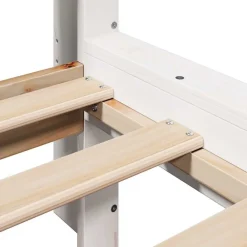 vidaXL Camas Y Accesorios-Cama con estantería sin colchón madera maciza blanca 200x200 cm
