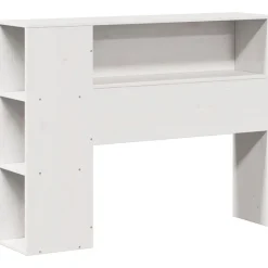 vidaXL Camas Y Accesorios-Cama con estantería sin colchón madera maciza blanca 75x190 cm