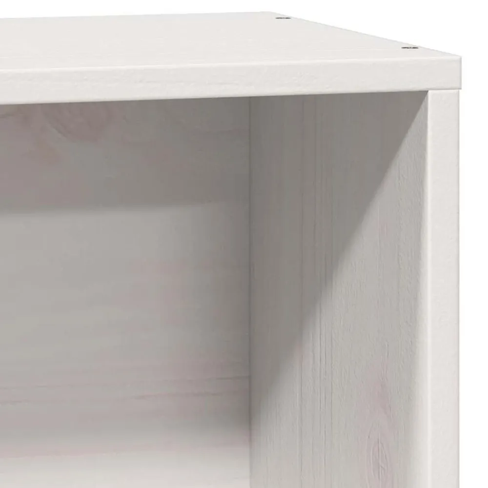 vidaXL Camas Y Accesorios-Cama con estantería sin colchón madera maciza blanca 75x190 cm