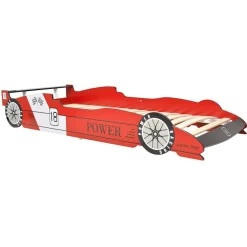 Niños vidaXL Mobiliario Para Bebés Y Niños Pequeños-Cama con forma de coche de carreras para niños roja 90x200 cm