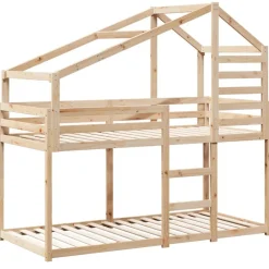 vidaXL Cama con techo madera maciza de pino 80x200 cm Natural Hot